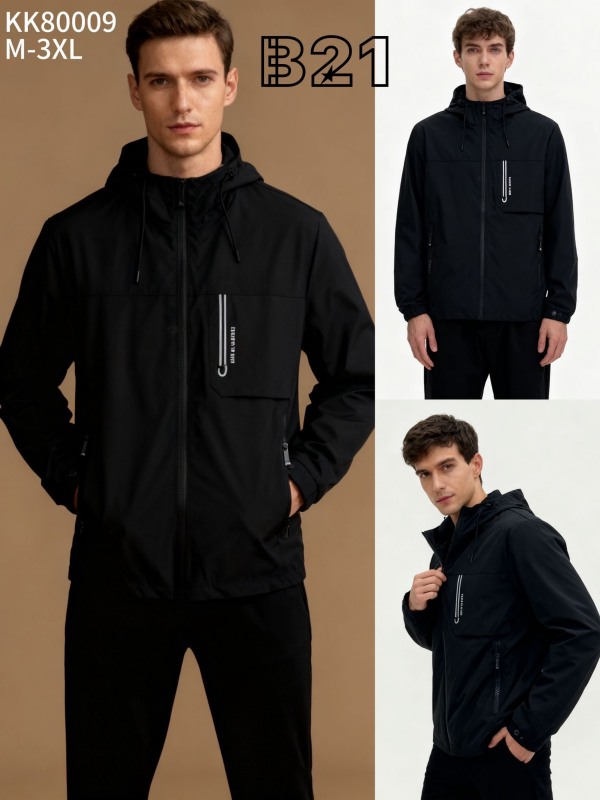 Kurtka męska cienka Roz M-3XL, 1 Kolor Paczka 5 szt